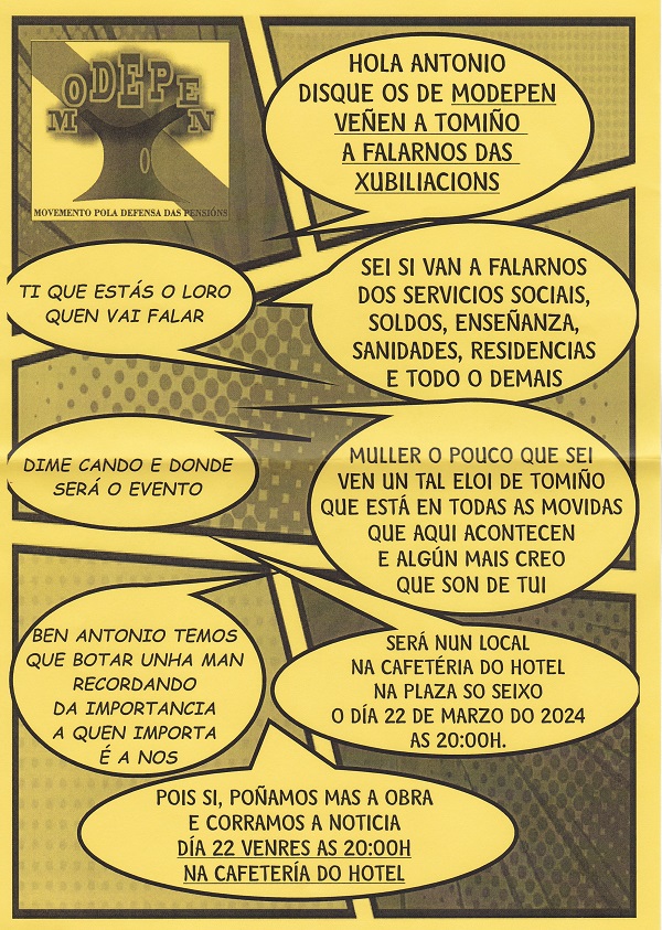 RMT Sección Modepen - Xoves, 21 de marzo de 2024 Mañá venres, ás 20 h, na cafetería Nova Colina de Tomiño, @modepen realizará unha charla coloquio do que hoxe nos falaron Alfredo Hernández, Eloy Delgado e Manuel Martínez Tato. youtu.be/6XbgkZfLiyI