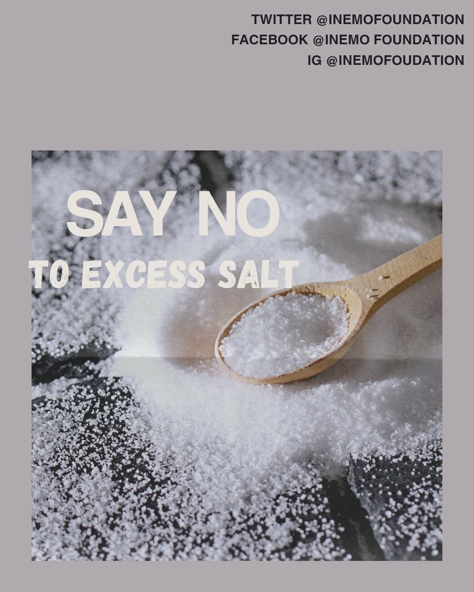 Excess sodium (salt) in our diet can lead to high blood pressure, heart disease and stroke. We are  advocating  for the reduction of salt intake to improve the overall health of every individual.
#Saltreduction
#nutritionmatters
@CAPPAfrica @Nhed
@USAID