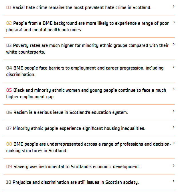 To mark the International Day for the Elimination of Racial Discrimination, we're launching an update of one of our most popular website resources: Ten Things we Need to Say About Racism in Scotland. We need to understand racism in order to tackle it. crer.org.uk/ten-things-we-…