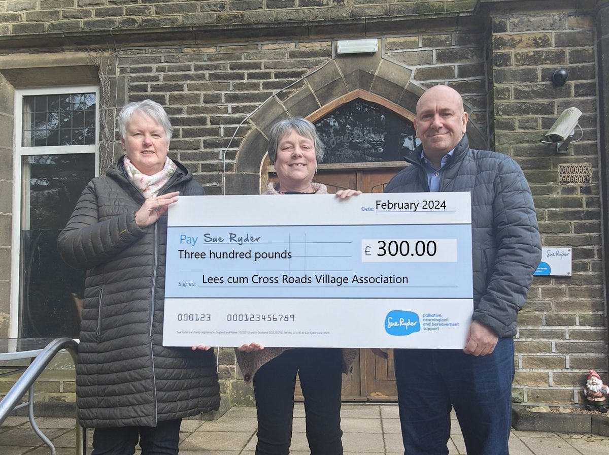 Thank you to the Lees cum Cross Roads Village Association, who have raised £300 for us with a calendar they produced of historical photos of Cross Roads Village through the years. Thank you for helping us be there when it matters for more people 💙