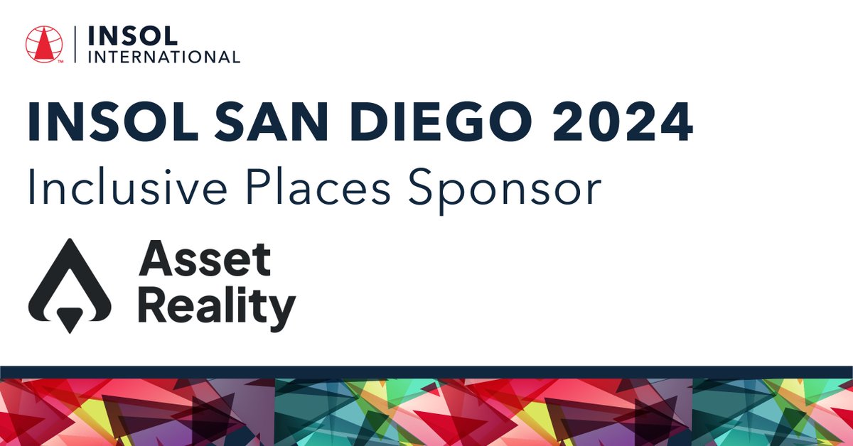 We are delighted to announce that @asset_reality will be an Inclusive Places sponsor at #INSOLSanDiego. Read our programme - extensive ancillary programme to complement main conference - and secure your attendance bit.ly/4cq39T4 #Insolvency #Restructuring