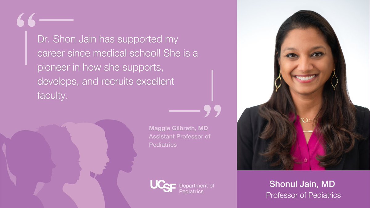 @UCSF @UCSFChildrens @ChildNeuroSoc @AmerPedSociety @eerogersmd Dr. Shonul Jain focuses on trauma-informed healthcare for underserved families and has been a partner with leaders in the @SF_DPH in advocating for children and families in public programs and initiatives. She is Vice Chair and Chief of Service for Pediatrics at @ZSFGCare.