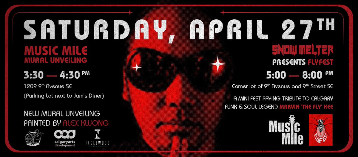Save the date! Saturday, April 27, 2024 as @MusicMileYYC and Snow Melter present Flyfest, an all day tribute to Calgary Funk and Soul Legend Marvin “The Fly” Kee. Missed by so many people who were lucky to know him. A fitting tribute indeed. #yyc #ininglewoodyyc #musicmileyyc