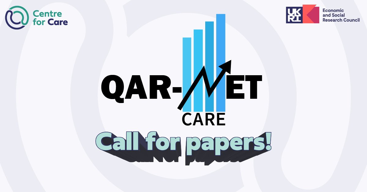Join us in Sheffield this June for the QAR-Net Care: inaugural workshop!

🚨The call for papers is open until 3rd April!

Please share with your networks and get your abstracts in!

centreforcare.ac.uk/updates/2023/1…