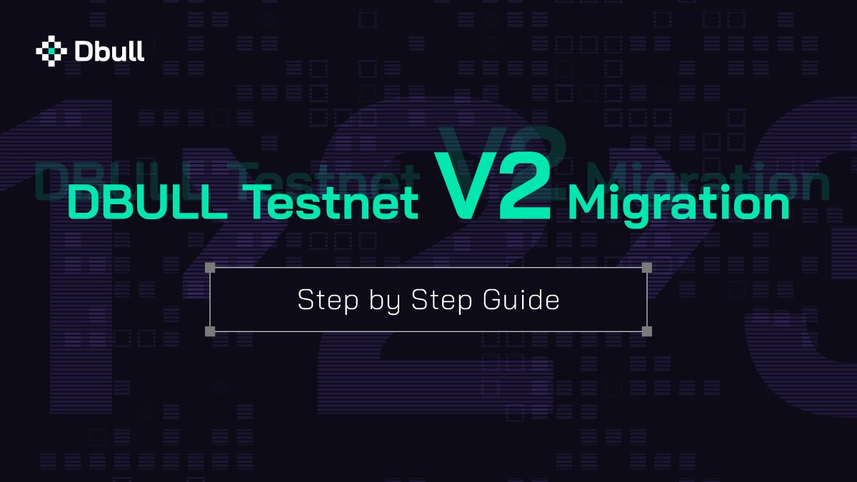 🚀 #DBULL Testnet V2 Migration is here! 
🎉 Follow these simple steps to join the journey:

1️⃣ Visit market on dbull.io 
2️⃣ Navigate to V1 
3️⃣ Withdraw test token from the joined V1 pool 
4️⃣ Stake the same test token in the V2 Pool

💰 Same logic, more #BULLpoint,