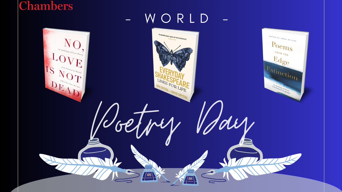 Chambers Word Lovers (@chamberswords) on Twitter photo Today we toast the art of words, rhythms, and rhymes that connect us all. Let's celebrate language in all its beauty on #WorldPoetryDay! ππβ¨
<a href="/mccabio/">Chris McCabe</a>
<a href="/bencrystal/">Ben Crystal</a>
<a href="/davcr/">David Crystal</a> Today we toast the art of words, rhythms, and rhymes that connect us all. Let's celebrate language in all its beauty on #WorldPoetryDay! ππβ¨
<a href="/mccabio/">Chris McCabe</a>
<a href="/bencrystal/">Ben Crystal</a>
<a href="/davcr/">David Crystal</a>