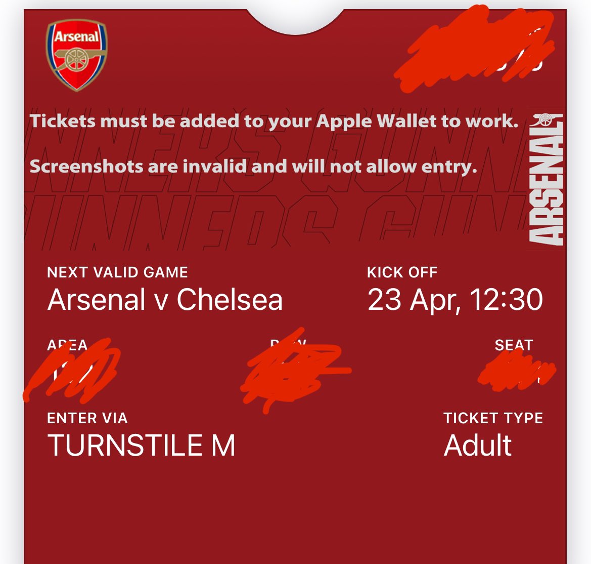 Jaackoo's tweet photo. Anything to read into? Arsenal membership portal has the rescheduled Chelsea game down as 23rd April. Can’t see it being a midday kick off however https://t.co/2ltL0BPBgP