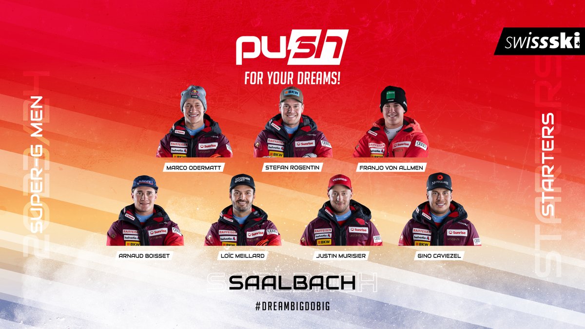 Beim Weltcup-Finale in Saalbach-Hinterglemm steht morgen Freitag der Super-G der Frauen sowie jenen der Männer auf dem Programm.
Hier das #swissskiteam Aufgebot🤩
#push #dreambigdobig