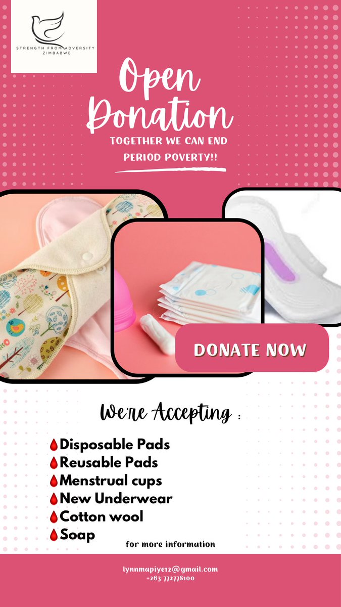 LynnMapiye's tweet photo. In honor of Women's Month, I am organizing a campaign to collect and donate sanitary pads to adolescent girls and young women. I am calling on everyone to join me in this worthy cause and make a difference for those in need. Let’s Period Poverty together! @Always https://t.co/RvBcvFxpJt