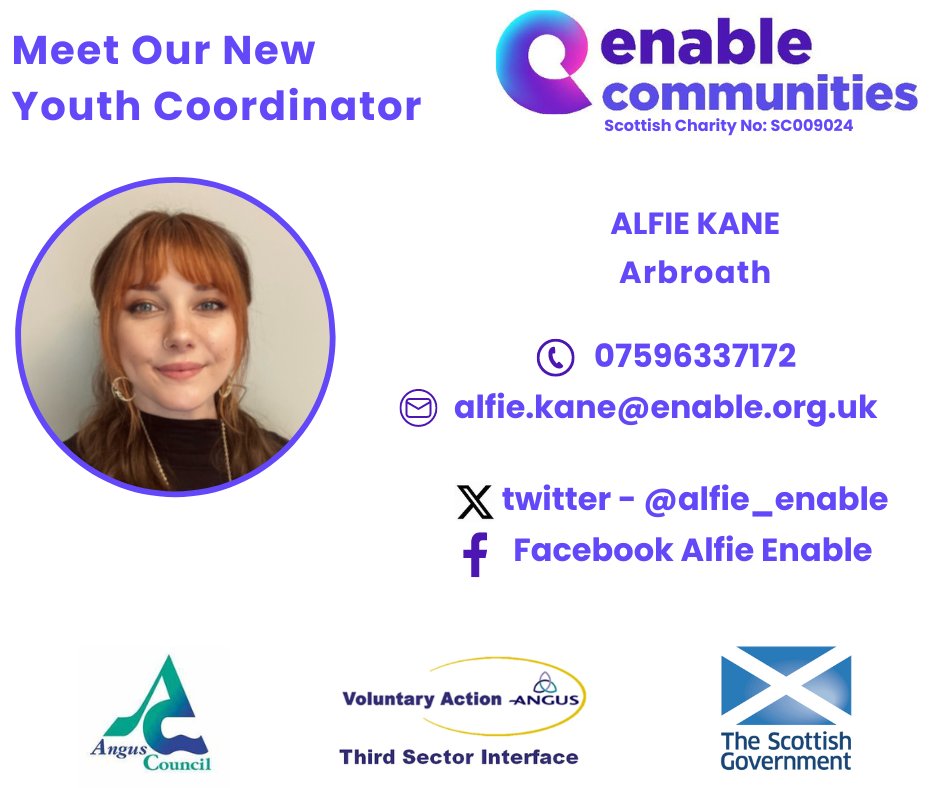 We are thrilled to welcome @alfie_enable to the Team and excited to start our #CommunityGroups in #Arbroath for young people aged 8-18! If you, or someone you know would like to get involved please get in touch! #Enable #Communities