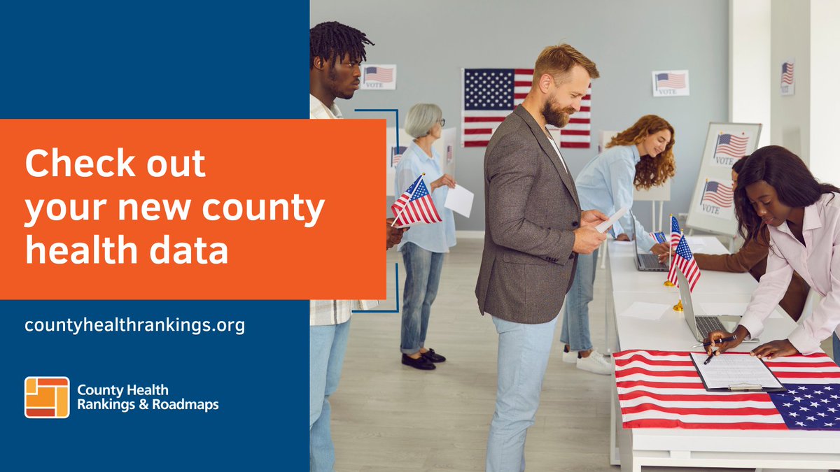 The 2024 Annual Data Release provides a snapshot of the health of the nation’s counties through the lens of more than 80 factors – from housing, education, voter turnout and more. Explore your county’s data: countyhealthrankings.org #CountyHealth