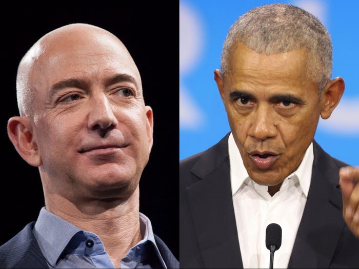 Barack Obama says Jeff Bezos should worry about Earth before space. But Bezos says going to space is how you save Earth. Marianne Guenot and Ellyn Lapointe; edited by Jessica Orwig Mar 20, 2024, 1:48 PM ET Share A polit position for Mars shot for Obama . Bye ass hol