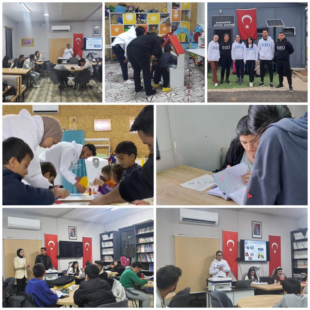 #universitemDEU ailemiz, depremin üzerinden bir yıldan fazla zaman geçtikten sonra bile bölgedeki faaliyetlerini sürdürmeye devam ediyor. <a href="/deumuhendislik/">Dokuz Eylül Üniversitesi Mühendislik Fakültesi</a> ve @DEU_Egitimf Fakültelerimizden hocalarımız ve öğrencilerimiz bölgedeki çocukların ve gençlerin eğitimleri ile ilgileniyor,
