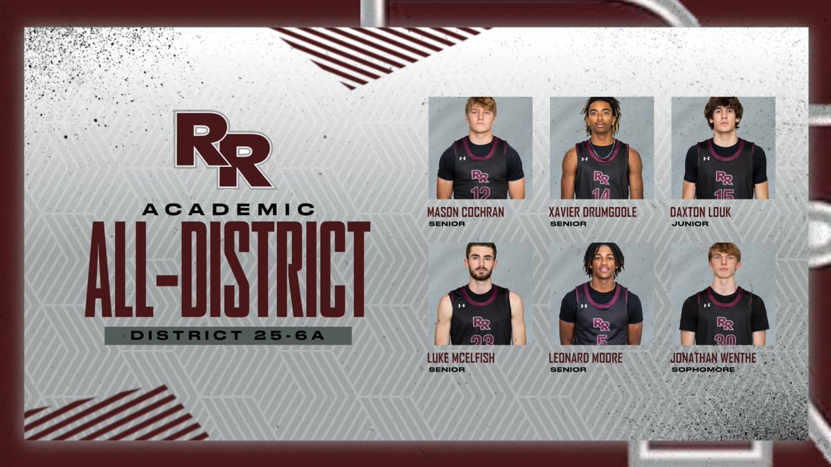 Congratulations to these young men for earning Academic All-District accolades! @RRHSdragons @rrhoopsbooster