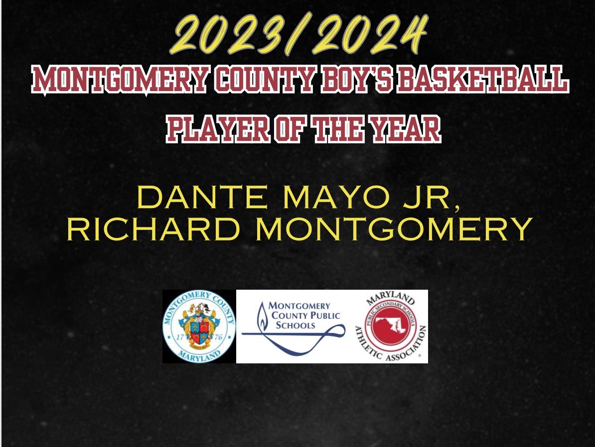 John David Edwards (@coachjayedavid) on Twitter photo Congrats to Senior Point Guard Dante Mayo Jr on being awarded “Montgomery County Boy’s Basketball Player of the Year”
@3d_baller <a href="/NCSAmbb/">NCSA Men's Basketball</a> Congrats to Senior Point Guard Dante Mayo Jr on being awarded “Montgomery County Boy’s Basketball Player of the Year”
@3d_baller <a href="/NCSAmbb/">NCSA Men's Basketball</a>