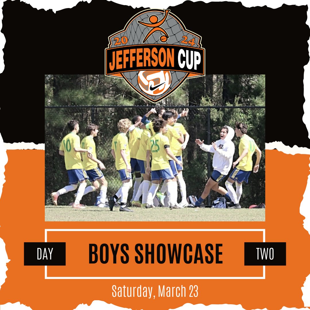 Good morning from Day 2 of the Jefferson Cup Boys Showcase Weekend! Let's kick off the day with some incredible action. ⚽️👏