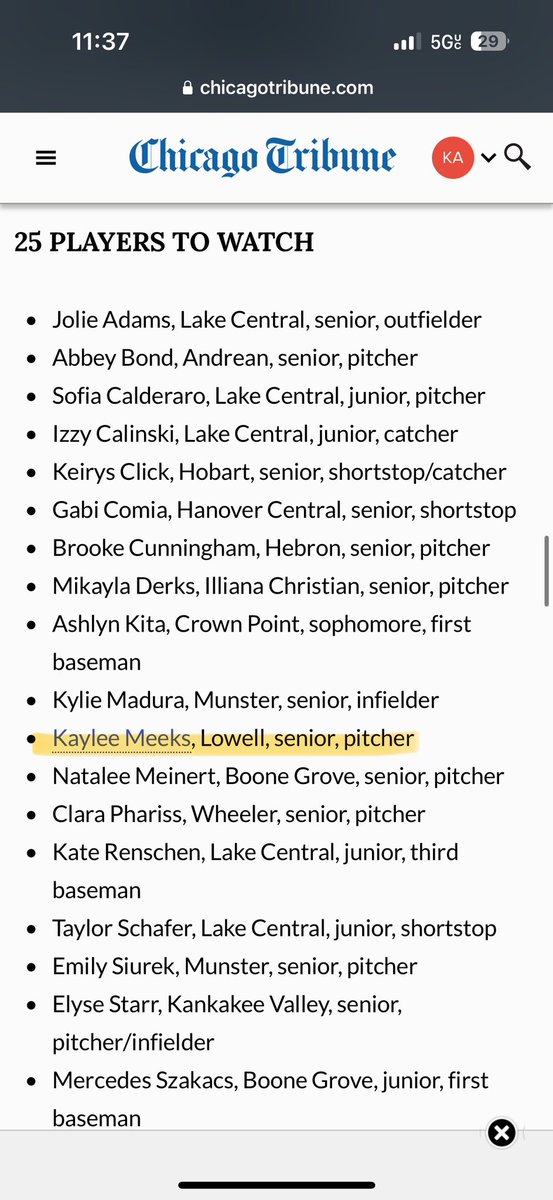 Kaylee Meeks (@kayleemeeks20) on Twitter photo So happy to be named in the Top 25 players to watch among the rest of the great athletes!! So excited for this season🔥
<a href="/kyleighmpayne/">Kyleigh Payne</a> <a href="/CoachDParks1/">Danielle Parks</a> <a href="/banditselite/">BanditsElite</a> <a href="/Lowell_Softball/">Lowell Red Devils Softball</a> So happy to be named in the Top 25 players to watch among the rest of the great athletes!! So excited for this season🔥
<a href="/kyleighmpayne/">Kyleigh Payne</a> <a href="/CoachDParks1/">Danielle Parks</a> <a href="/banditselite/">BanditsElite</a> <a href="/Lowell_Softball/">Lowell Red Devils Softball</a>