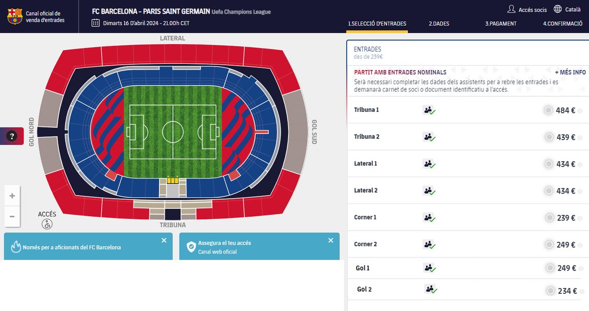 PenyaAlmogavers's tweet image. 🔵🔴COMUNICAT DE LA PENYA ALMOGÀVERS🔵🔴

En relació als preus del partit FCB-PSG de tornada de 1/4 de la Champions League a l&apos;estadi Lluís Companys:

Trobem un insult als socis, penyistes i als aficionats al futbol els preus desorbitats que el club ha posat.
1/5