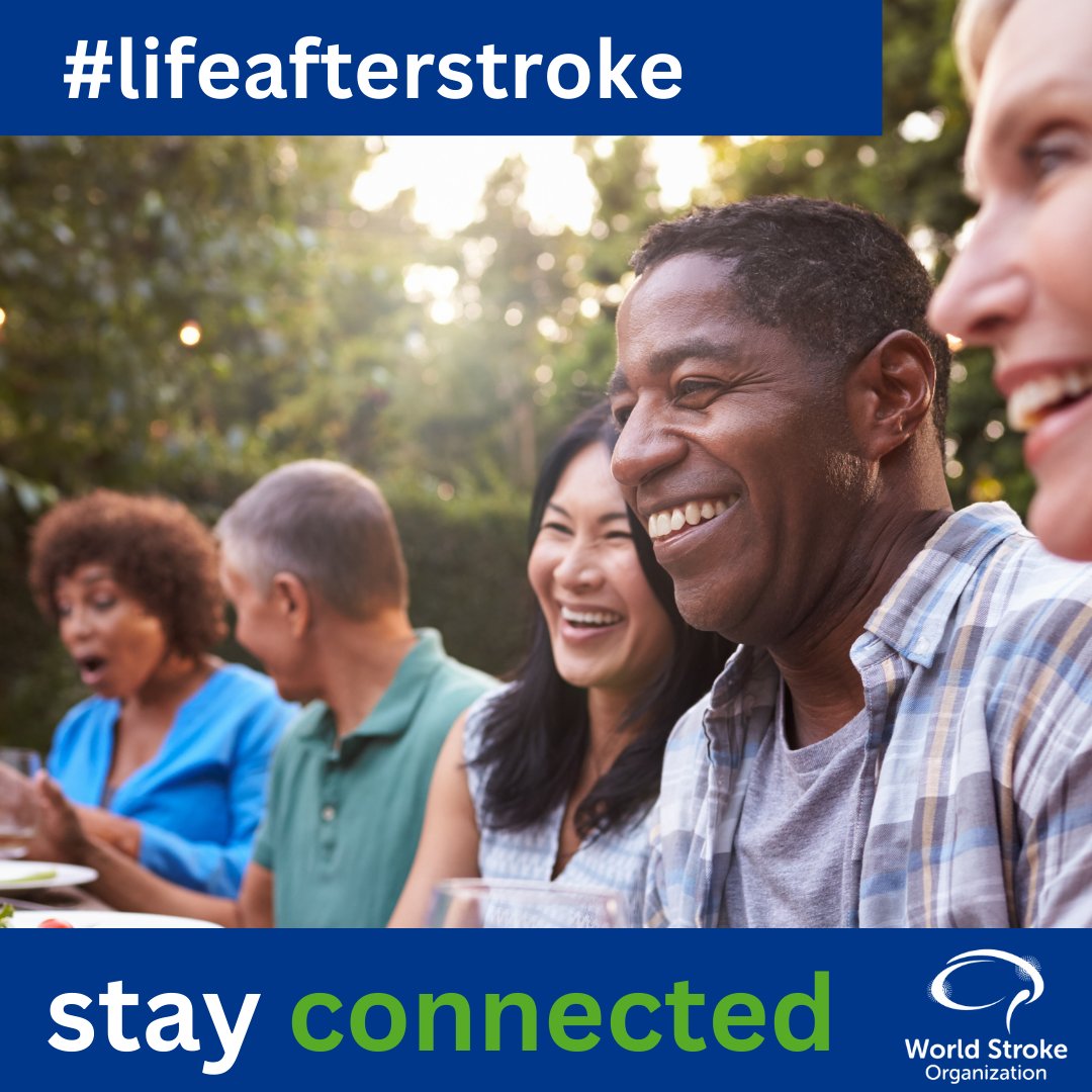 How can you be a good friend to someone who has had a stroke? Stay connected! Many survivors of stroke lose their social networks and experience a decline in their mental well-being. If you know someone who has had a stroke reach out. #LifeAfterStroke