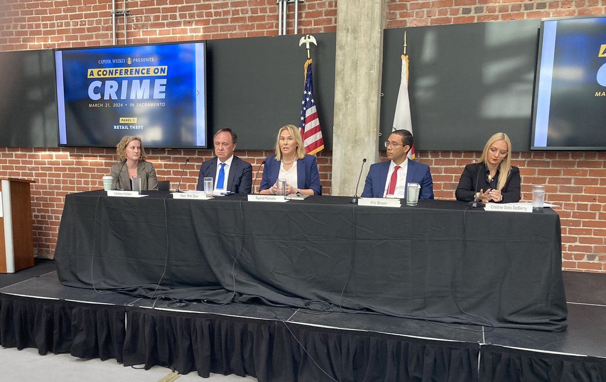 A Conference on Crime is under way. Panel 1: Retail Theft with @RickChavezZbur Rachel Michelin of @CaRetailers Eric Brown of Gov's Office and @CristineDeBerry - moderated by @lindseymholden of @sacbee_news