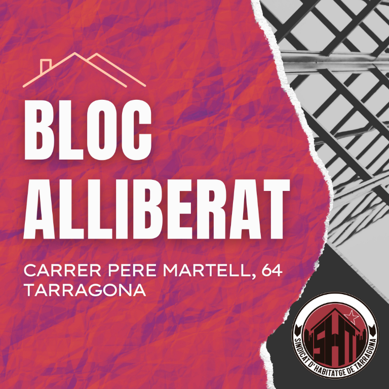 TgnSindicat's tweet photo. 🔴 BLOC ALLIBERAT🔴
El Sindicat d’habitatge de Tarragona fem públic l’alliberament d’un bloc, on fa setmanes que ja hi viuen famílies.
Ens trobem ara mateix al Carrer Pere Martell, al costat del poliesportiu, per fer una roda de premsa i berenar junts. https://t.co/JjpzGBQDBa