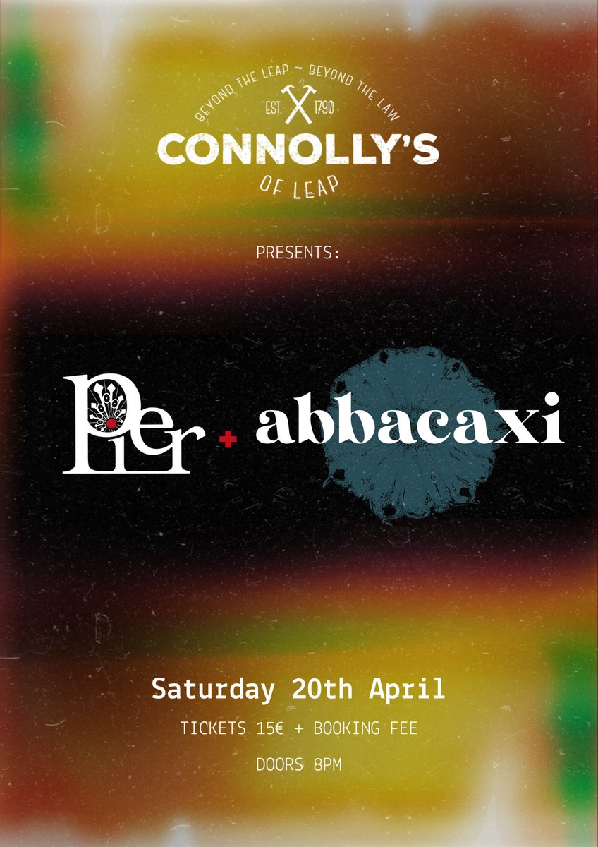 Happy to announce my first gig in Cork at @connollysofleap ! Gna be a fun night with music & friends. Pier + Abbacaxi APRIL 20th - Connolly's of Leap Get your TICKETS now at link below: connollysofleap.com/ticket/abbacax…