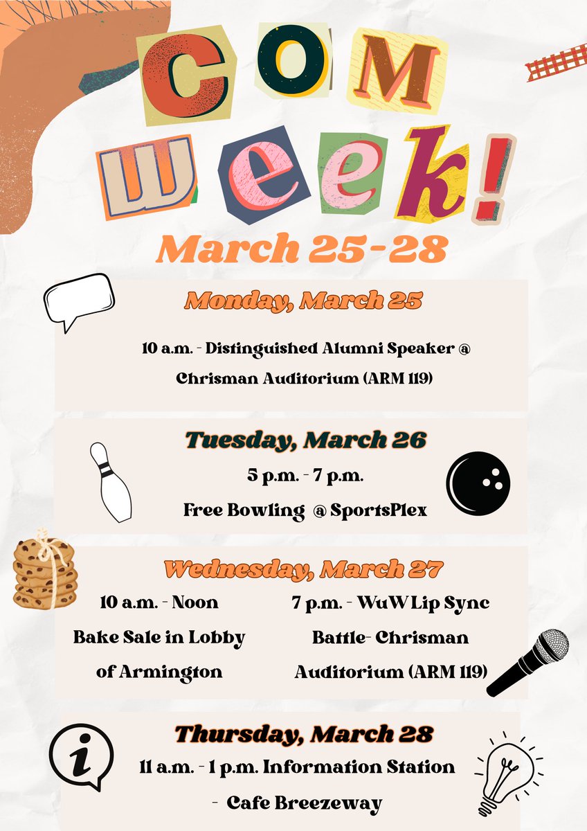Coming up NEXT WEEK!! We are so excited to be hosting these amazing events. Spread the word!

#comweek #UPIKE #gobears