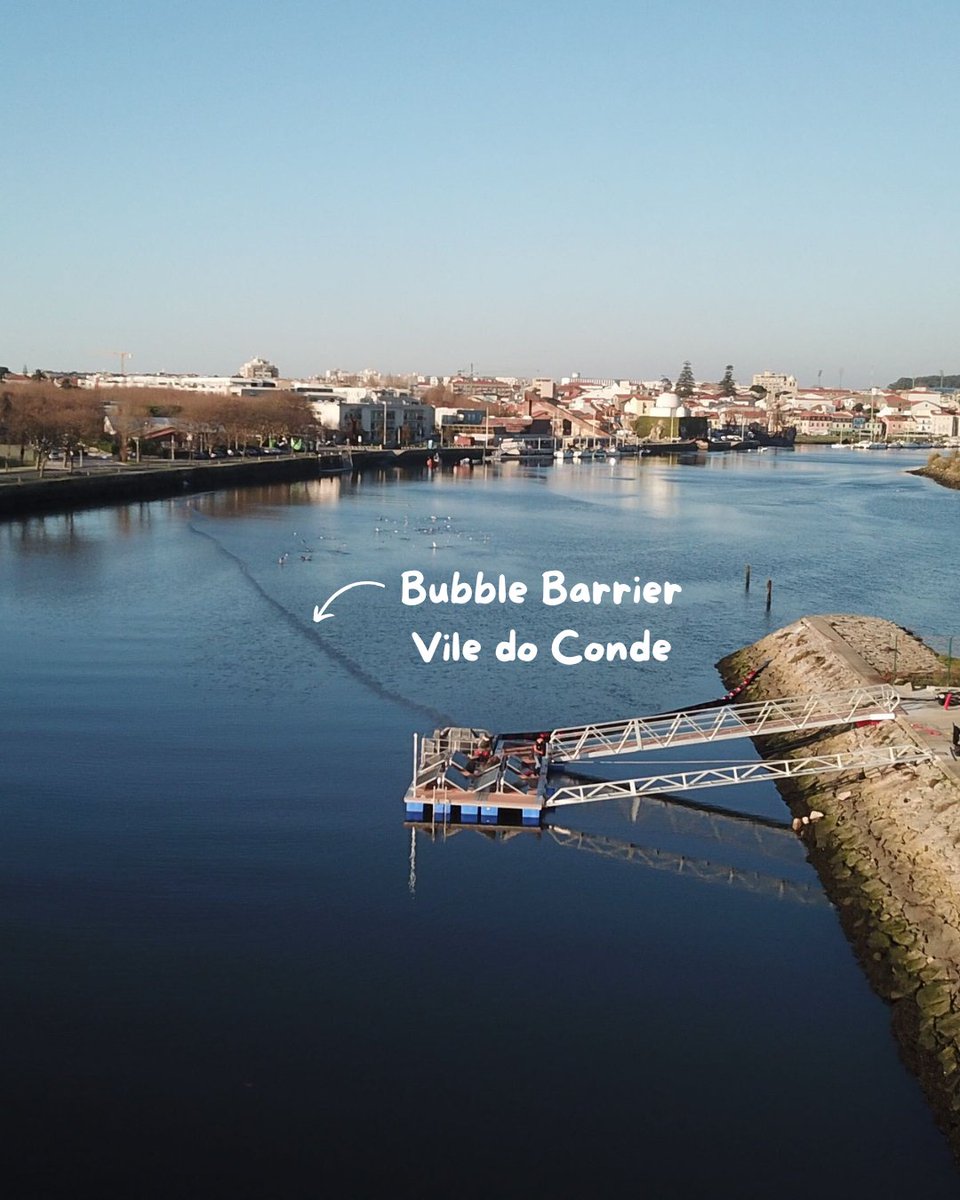 🫧 Bubble Barrier Vila do Conde 🇵🇹 2022 Finalist @Bubble_Barrier have now installed their first Bubble Barrier capturing plastic in Portugal. 🧃By capturing plastic waste in the Ave River, they are able to stop it before it reaches the Atlantic Ocean! thegreatbubblebarrier.com/bubble-barrier…