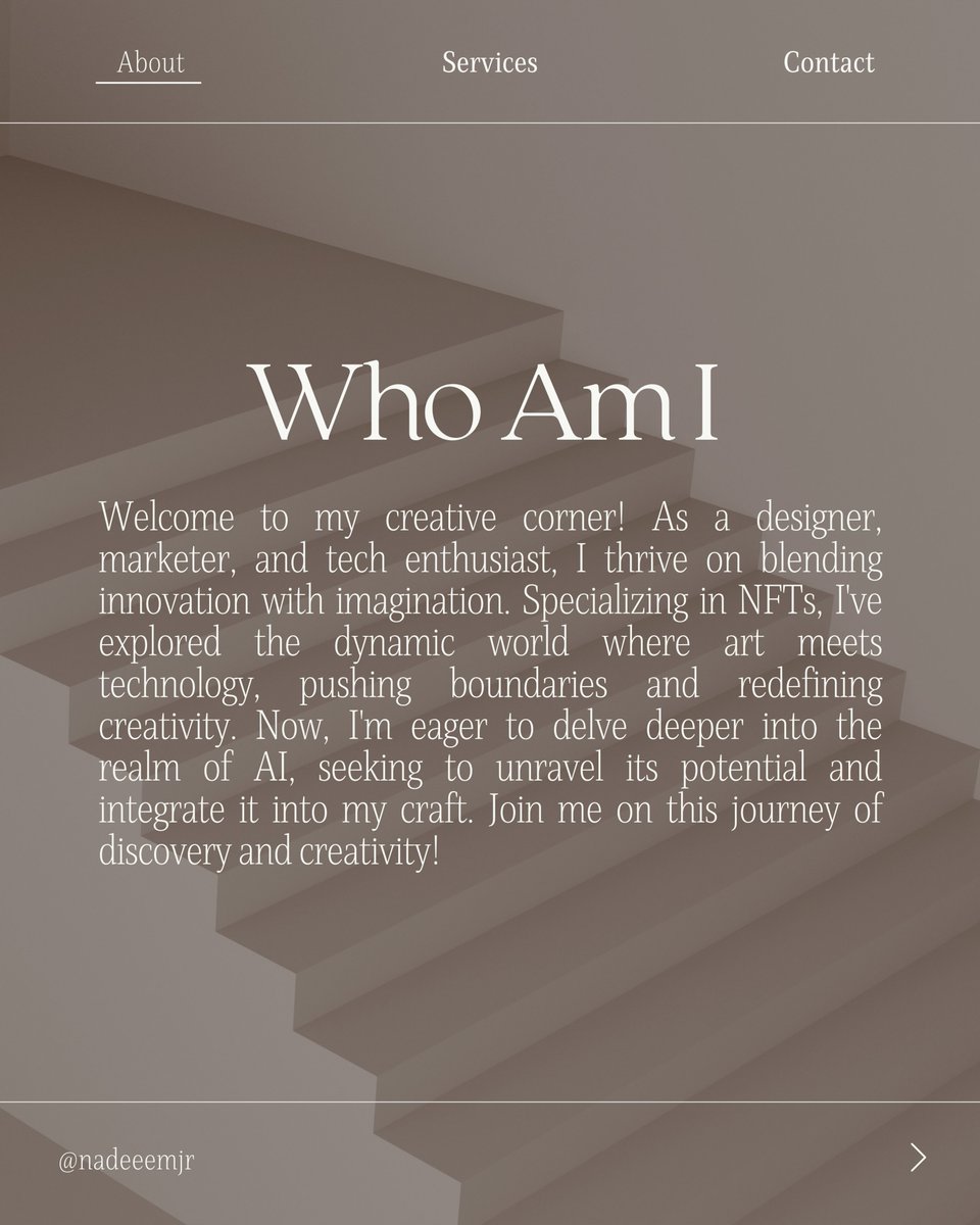 0xShahzaib's tweet image. Just In: I have finally decided on doing something for myself. Worked with and for many people. Built so many things. Now its time to build myself.

#NadeemJr #Designer #SocialMediaManager #SocialMediaMarketing #DigitalMarketing #NFT #Artist #Tech  #Content #ContentCreator