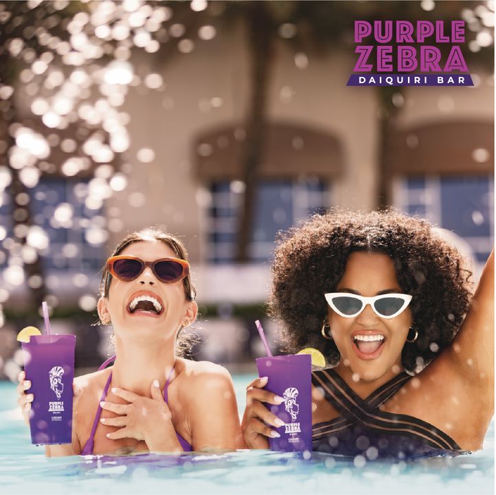 Warm temps and sunny skies call for a celebration! Enjoy a pool side Daiquiri from Purple Zebra and have some fun in the sun 😎 🌞