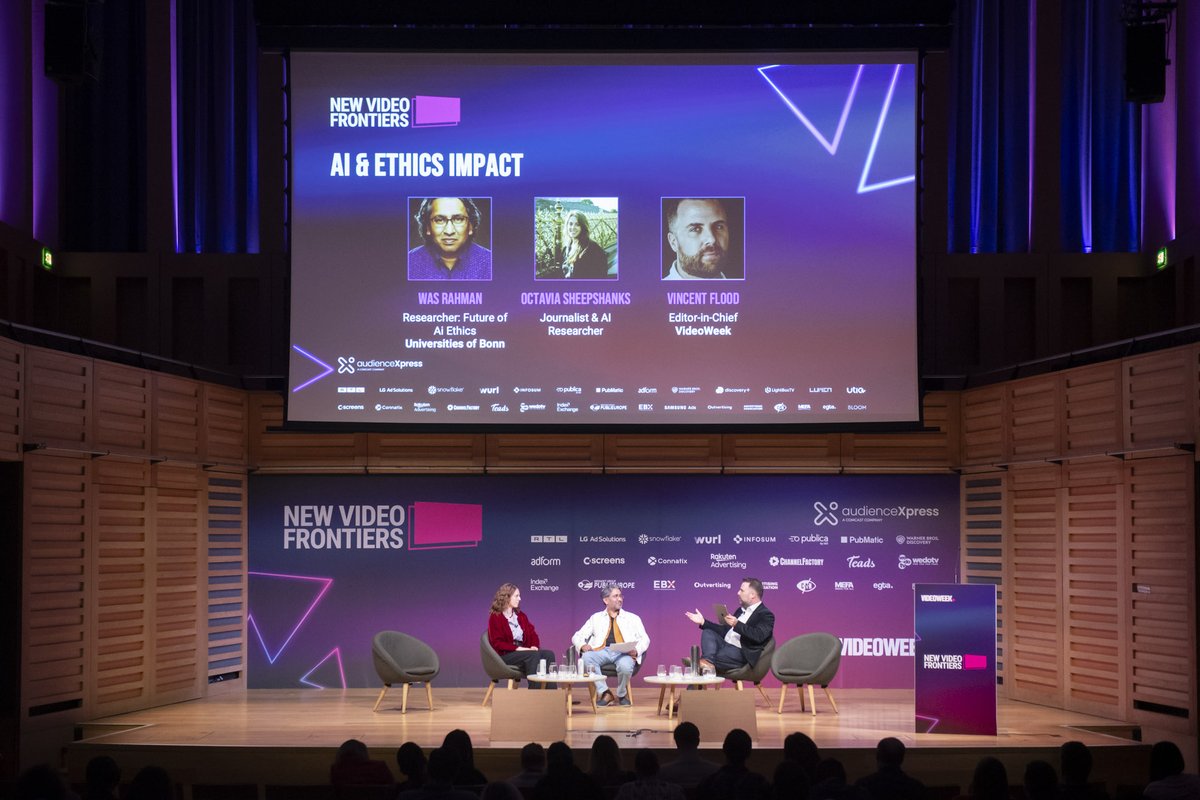 Another engrossing session about AI ethics and impacts hearing from @wasrahman, University of Bonn and Octavia SheepShanks. #NVF24 #newvideofrontiers #Video #CTV #Advertising