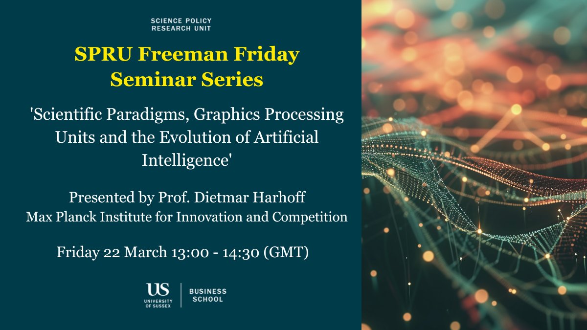 Explore the ascendancy of neural #AI and its association with #GPU expertise in upcoming research seminar Prof Dietmar Harhoff @mpi_inno_comp investigates role of expertise in GPUs for the uptake of AI #innovation across regions globally ➡️bit.ly/3PywWzf