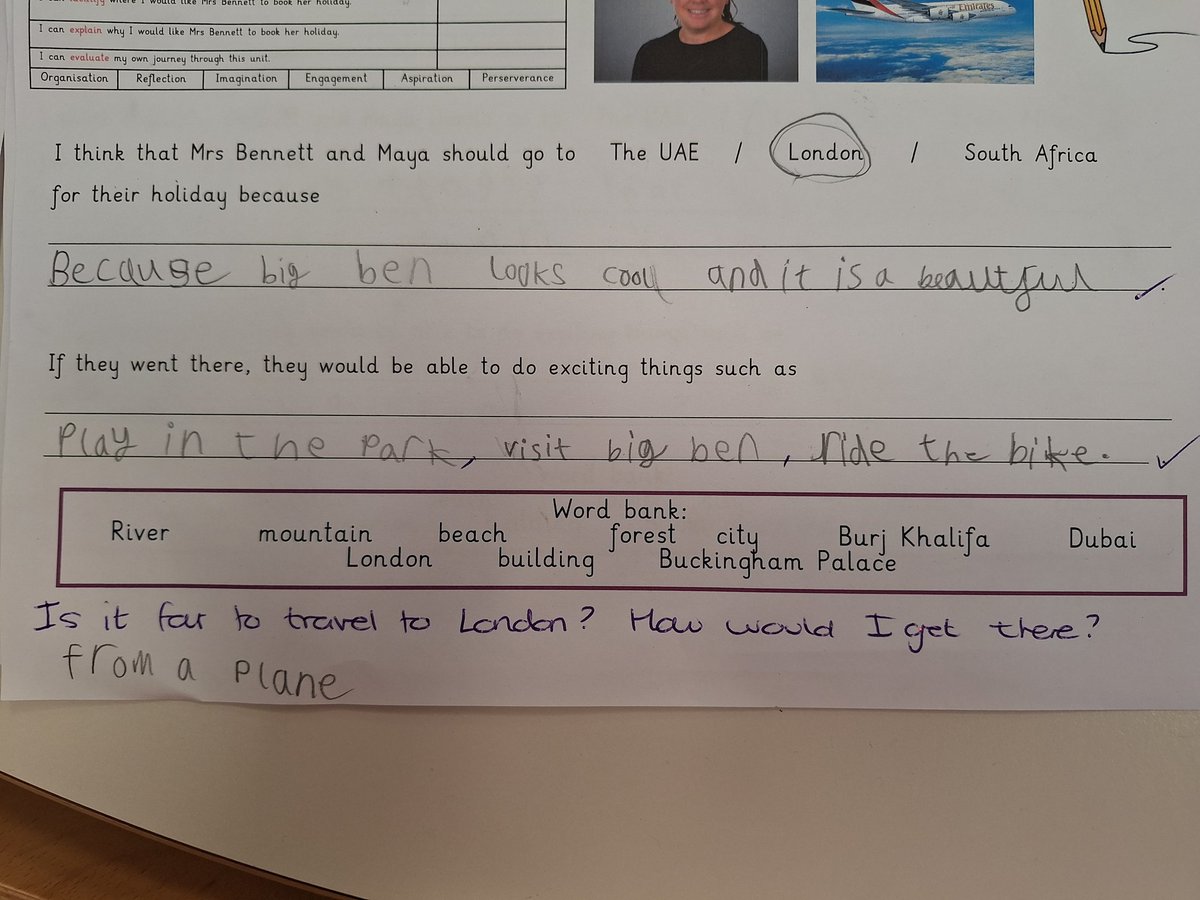 Love seeing the kids progress in Enquiry lessons, especially when they plan your next holiday! @katy_taylor89