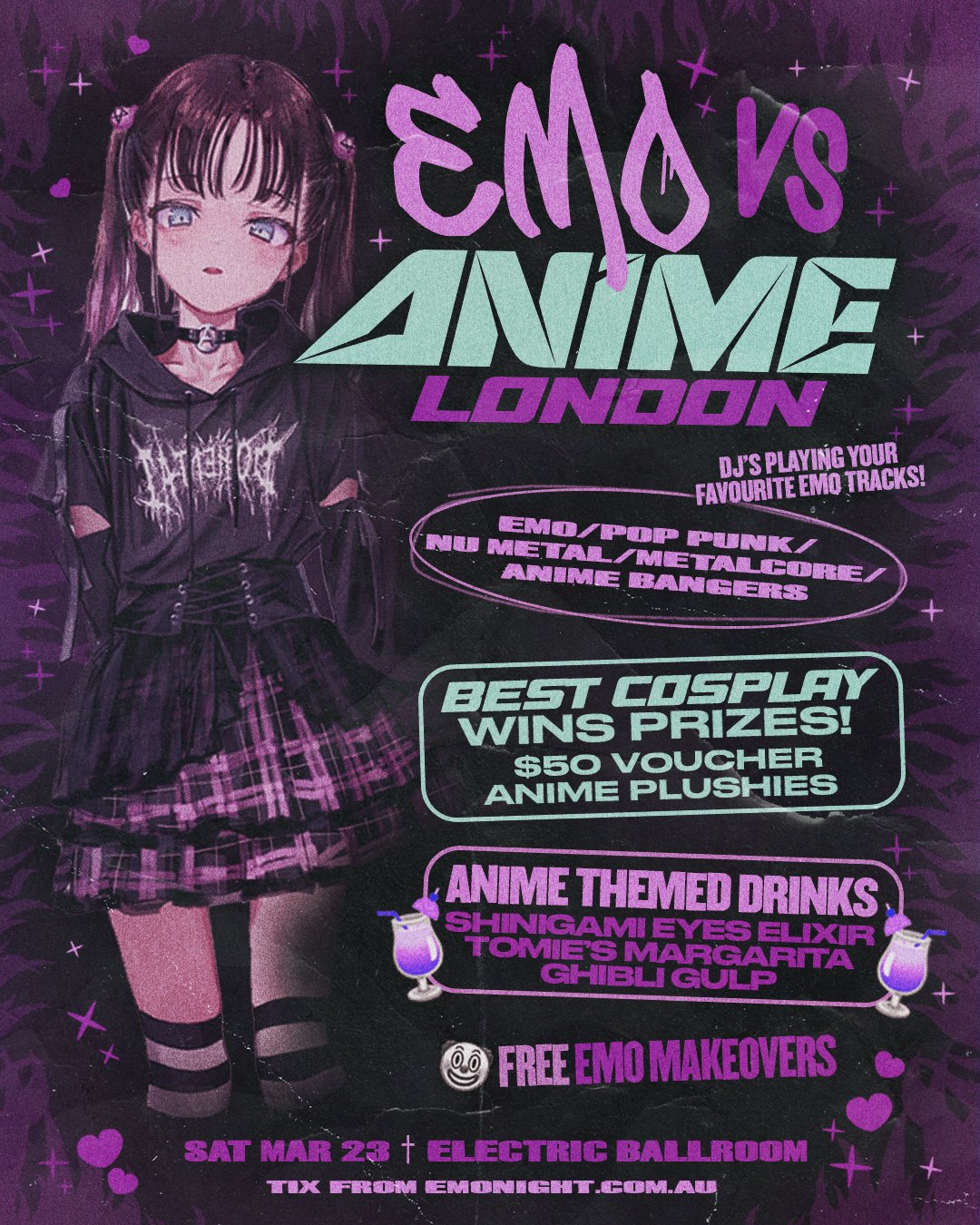 Electric Ballroom on X: “Emo vs Anime London - This Sat March 23