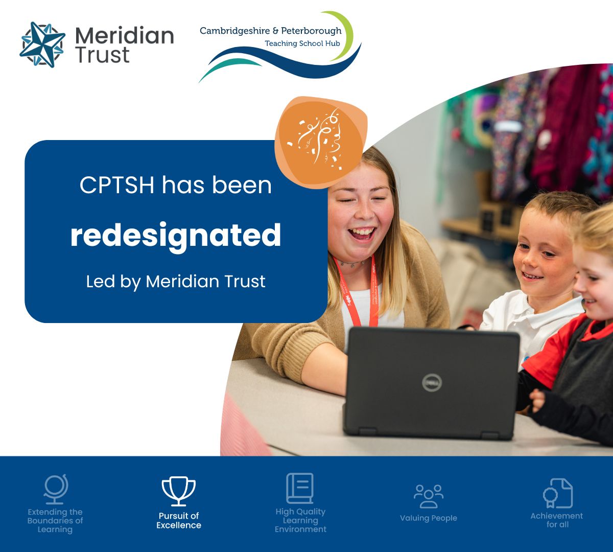 In more fantastic news concerning teacher training, we are delighted to share the news that @CPTSHub has been redesignated for four further years (2024 to 2028). 📷 Read more on our website: meridiantrust.co.uk/cambridge-and-… #CPTSH #TeacherTraining #MeridianTrust