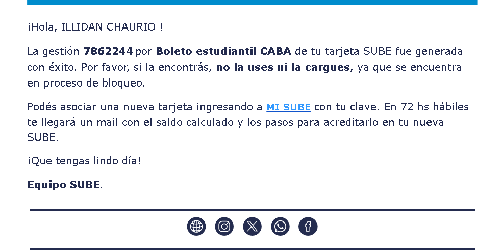 Abrahandang's tweet photo. @TarjetaSUBEok Como es que estan dando de baja las tarjetas estudiantiles sin consentimiento o verificacion de datos para saber si se sigue estudiando o no? NUNCA GESTIONAMOS ESTA BAJA https://t.co/LczjIBlKq4