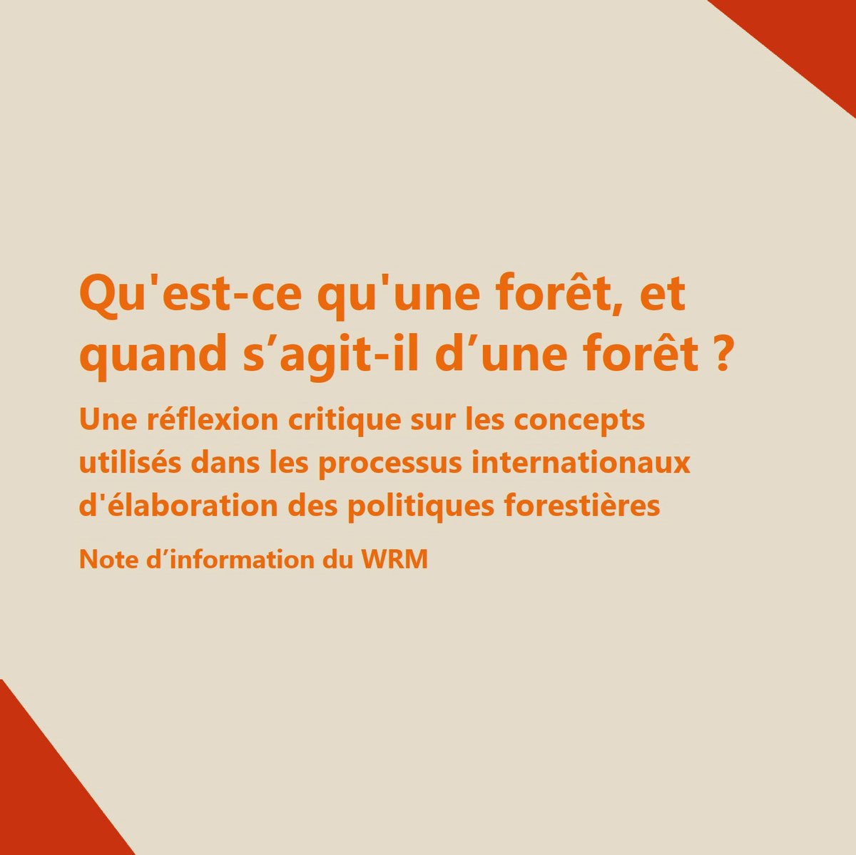 📣 NOUVEAU DOCUMENT Le 21 mars, Journée internationale des forêts promue par la FAO, le WRM publie une note d'information sur l'importance des mots que nous utilisons : wrm.org.uy/fr/node/20627 #journeeinternationaledesforets