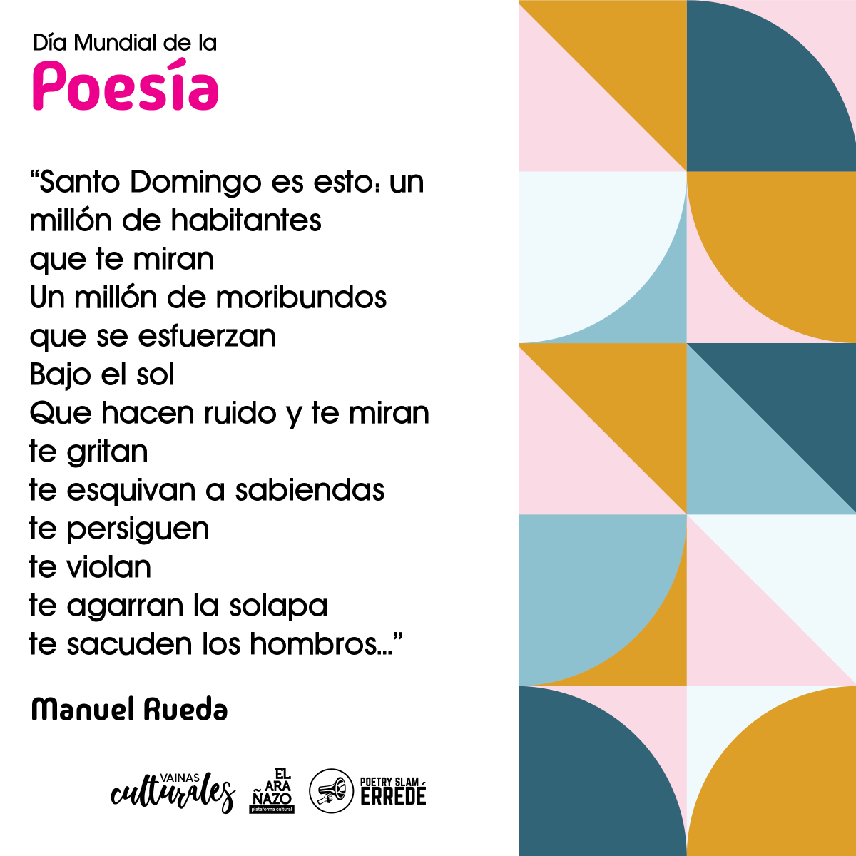vainaculturale's tweet photo. Manuel Rueda 
#PoesiaDominicana
#DiaMundialDeLaPoesia https://t.co/nXqdmOvCbV