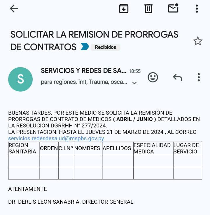 gloriosagimenez's tweet photo. Una vez más, indignación! Este es el trato del MSPyBS a sus médicos especialistas, ya hemos soportado desde enero una "prórroga" con un salario de pasante rural, debiendo percibir por 2 vínculos como especialistas!Exigimos seguridad laboral y salario digno! @msaludpy @SantiPenap https://t.co/ECIQ0qxgjL