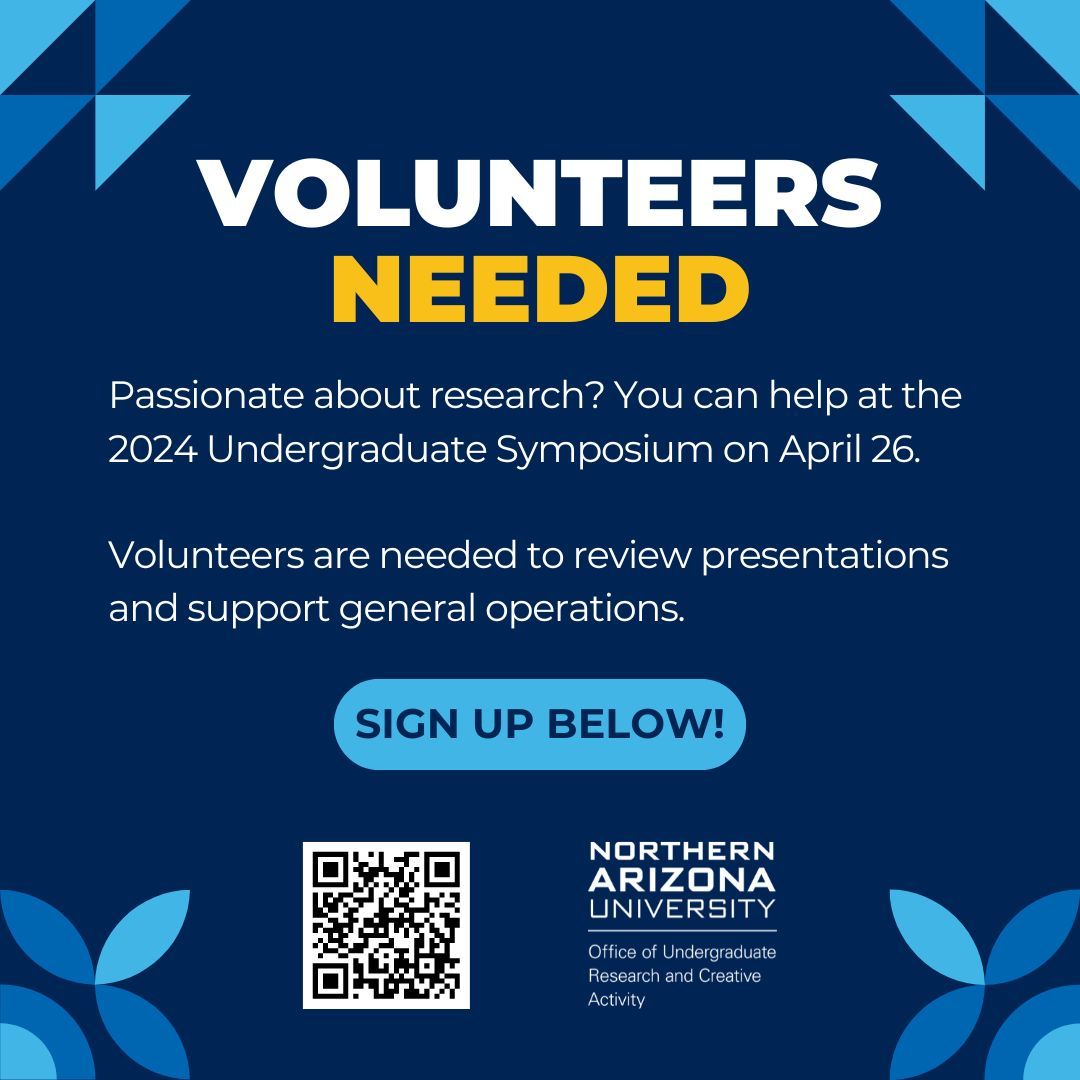 Love research? We have a great opportunity to get involved with the 2024 Undergraduate Symposium at NAU! Sign up to be a reviewer at buff.ly/3NBdzDd