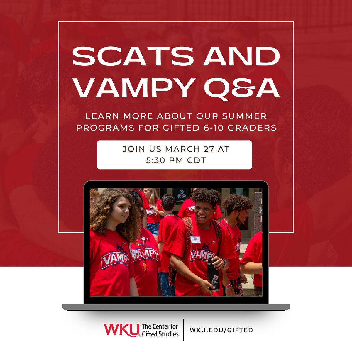 Is a student you know interested in a summer of learning, fun, and friendship? Do they have questions about the experience? Please join us next week via Zoom for a live Q & A! Register Here: buff.ly/43tEqcv #gtchat #mindsonhandson #SCATS2024 #VAMPY2024