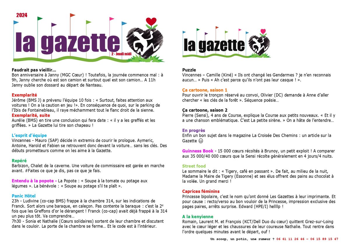 𝗟𝗮 𝗚𝗮𝘇𝗲𝘁𝘁𝗲 𝗱𝗲 𝗹𝗮 𝗖𝗼𝘂𝗿𝘀𝗲 𝗱𝘂 𝗖𝗼𝗲𝘂𝗿 𝟮𝟬𝟮𝟰 💖 La 2ème gazette de la Course est là !!!! Bonne lecture ! #CDC2024 #dondorgane