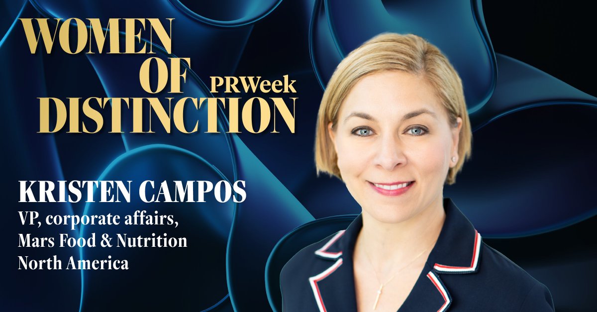 PRWeekUS's tweet photo. Congratulations to Kristen Campos of Mars Food & Nutrition for being named one of PRWeek's Women of Distinction! https://t.co/HbbLyn0rYv #PRWeekWomenofDistinction #womeninpr https://t.co/IZOVUGN6XM