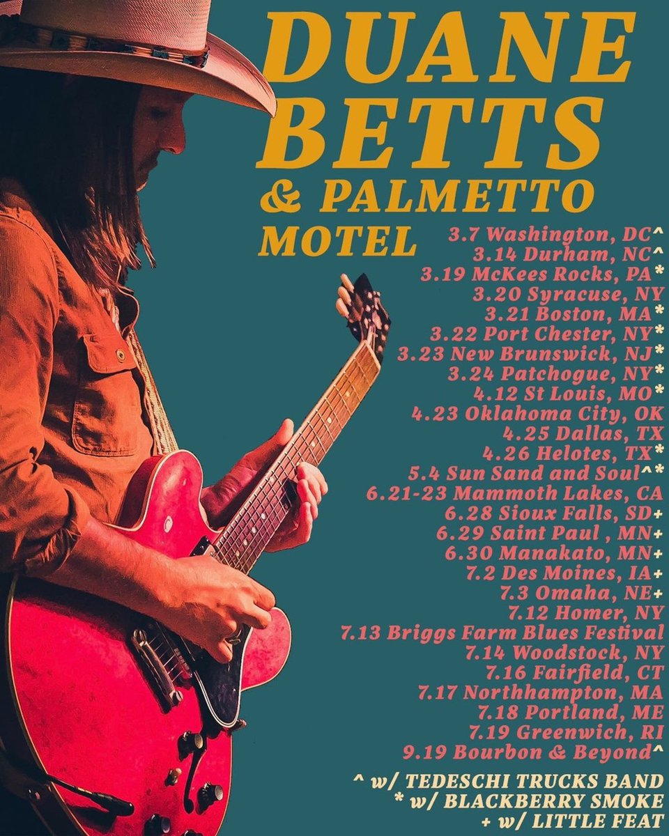 We have added headline dates in July as well as dates w @littlefeattweet. July dates on sale 3/22. See you out there! duanebetts.com/tour