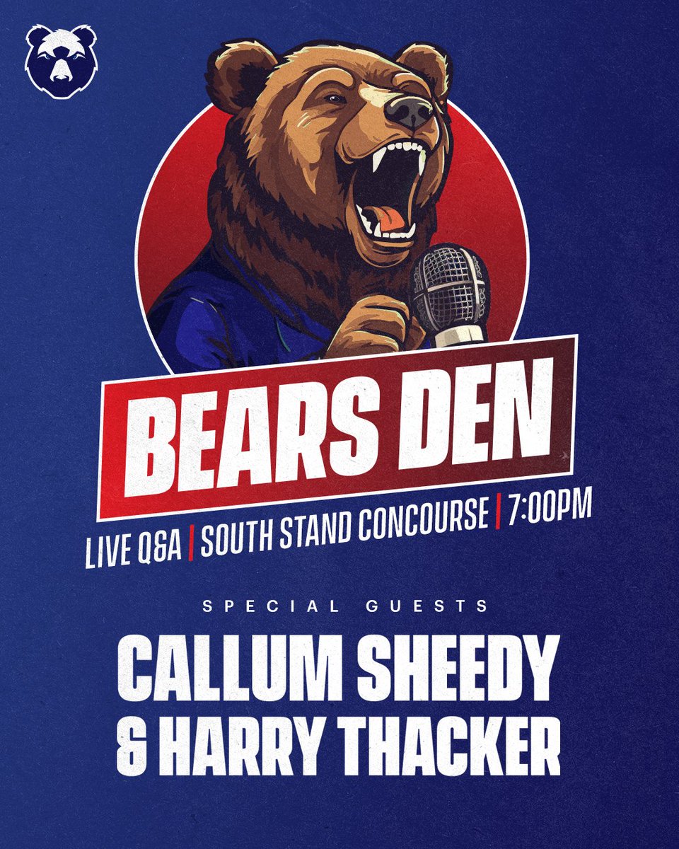 It's a Go Green special in Bears Den 🟢

Katie Cross from @pledge_ball joins @harry_thacker, Callum Sheedy and @downsyofficial for a live Q&A 🎙️

Find them in the South Stand concourse at 7pm.

#BRIvNOR | #BristolBears