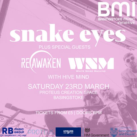 basingstoke we do the thing at the proteus theatre in just two days time 💥 hampshire cru, come through! grab your tickets now 🎟️ wehavesnakeeyes.com/tour-dates