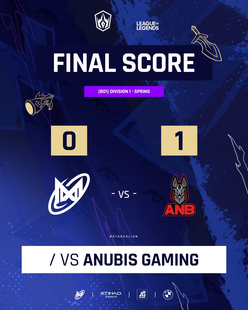 That was off script, GG @Anubis_eSports.

Congrats @Geekay_Esports on first place, we'll see you in the Playoffs

#StarsAlign #NGXlol #ArabianLeagueLoL #LEIP24