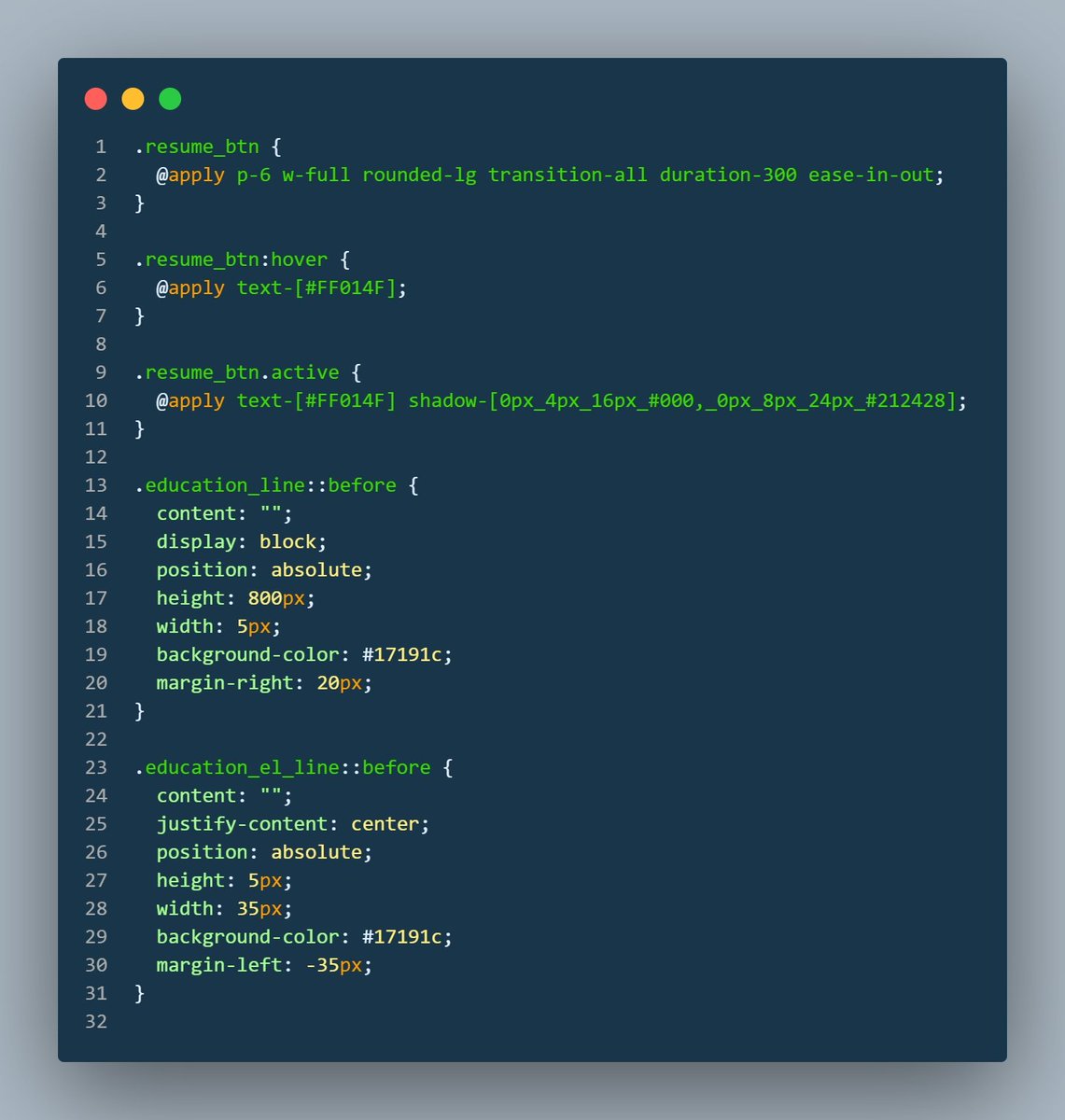 codewithmujtabo's tweet image. Day 5/15 of 💥
Today was a true coding marathon! 🏃♂️💻
I wrapped up the resume section of my new portfolio with HTML, TailwindCSS, and JavaScript. Below is a sneak peek at the code - let the results speak for themselves! Enjoy the walkthrough 👇