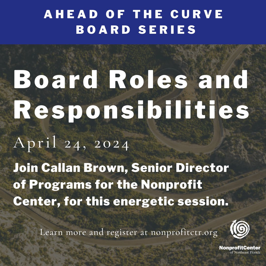 Join Callan Brown, Senior Director of Partnerships and Programs, on April 24 for Board Roles and Responsibilities. You will leave with a deeper understanding of how to be an effective board member. Learn more and register at l8r.it/j9fZ