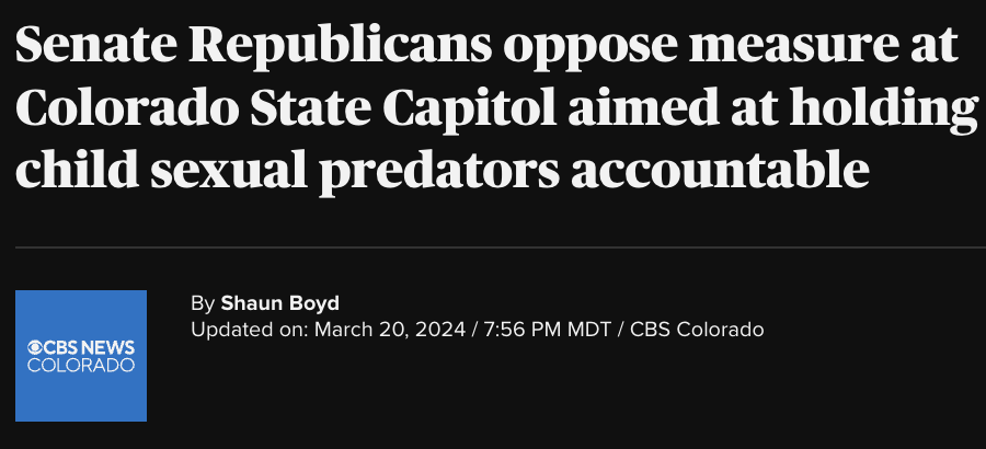 JessieDanielson's tweet photo. This shouldn't – and doesn't – need to be a partisan issue—especially when 84% of voters support the Child Sexual Abuse Accountability Amendment.
Let's come together and do the right thing here. #coleg #CSAA https://t.co/5VViONaEKB